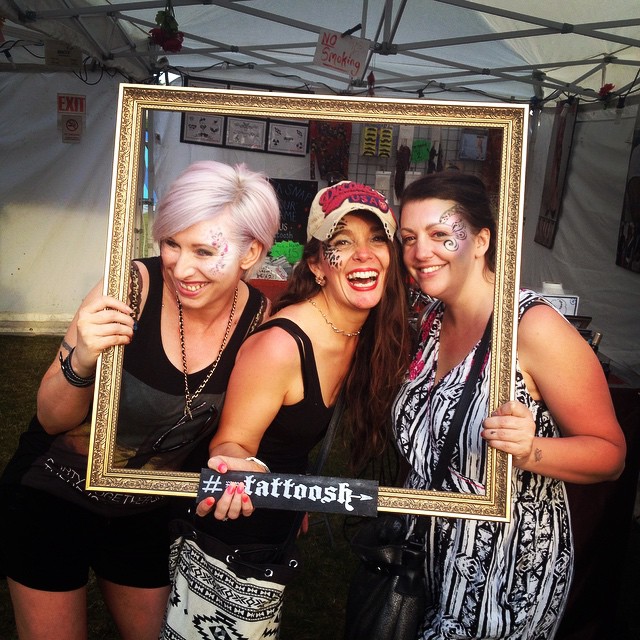 Happy customers! @isleofwightfest #Tattoosh #facepaint #glitter #iow #isleofwightfestival