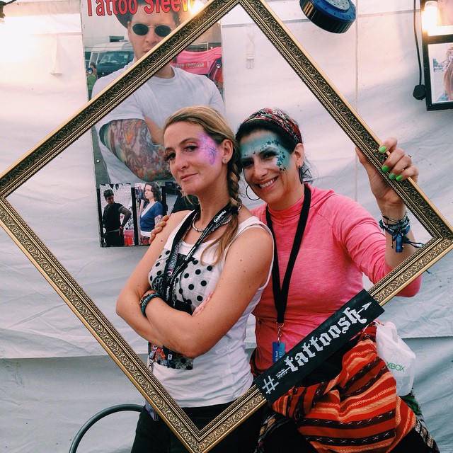 Gorgeous face paint! Ready to party now #tattoosh #isleofwightfestival @isleofwightfest