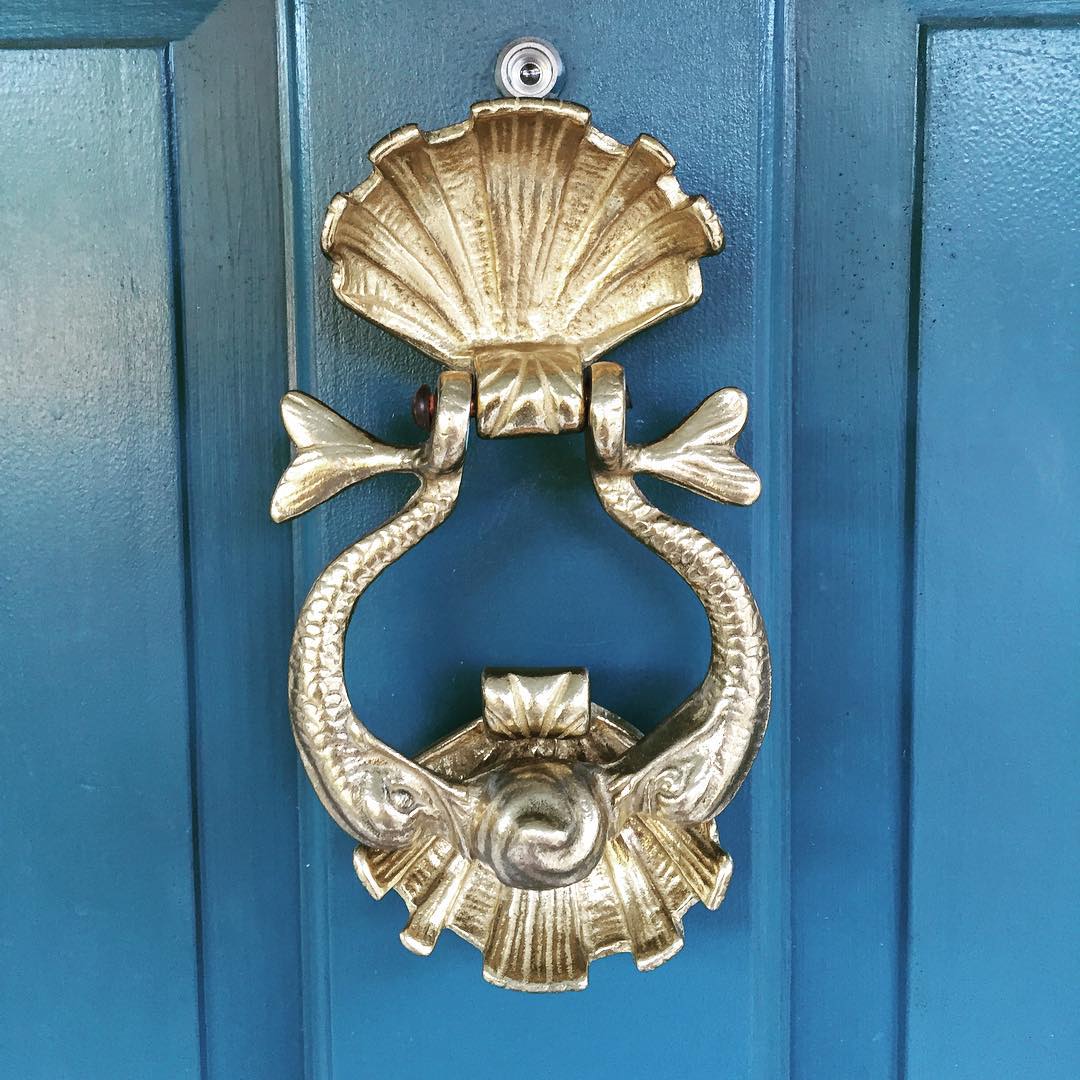 Pretty #brass #dolphin door knocker installed today! #austininteriordesign #brassforeva #workingontheweekend