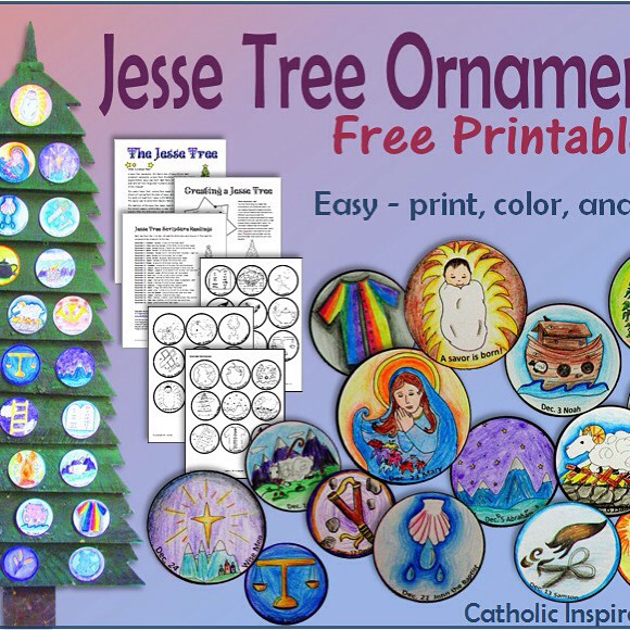 Here are our printable Jesse Tree ornaments! #catholiccrafts #advent #christmas #catholic