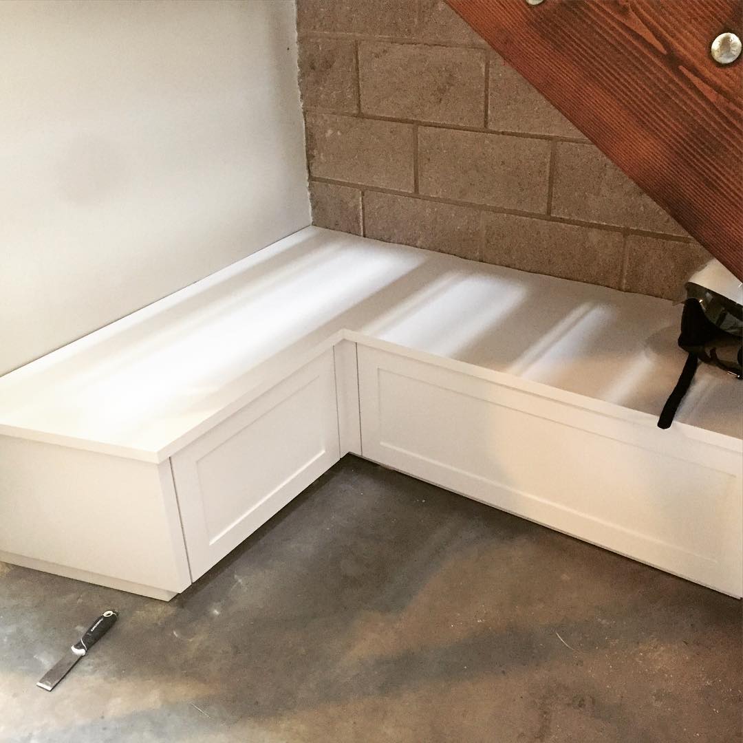 Pretty little custom bench going in made by @chriswilhite #austininteriordesign #custom #locallymade #interiordesign