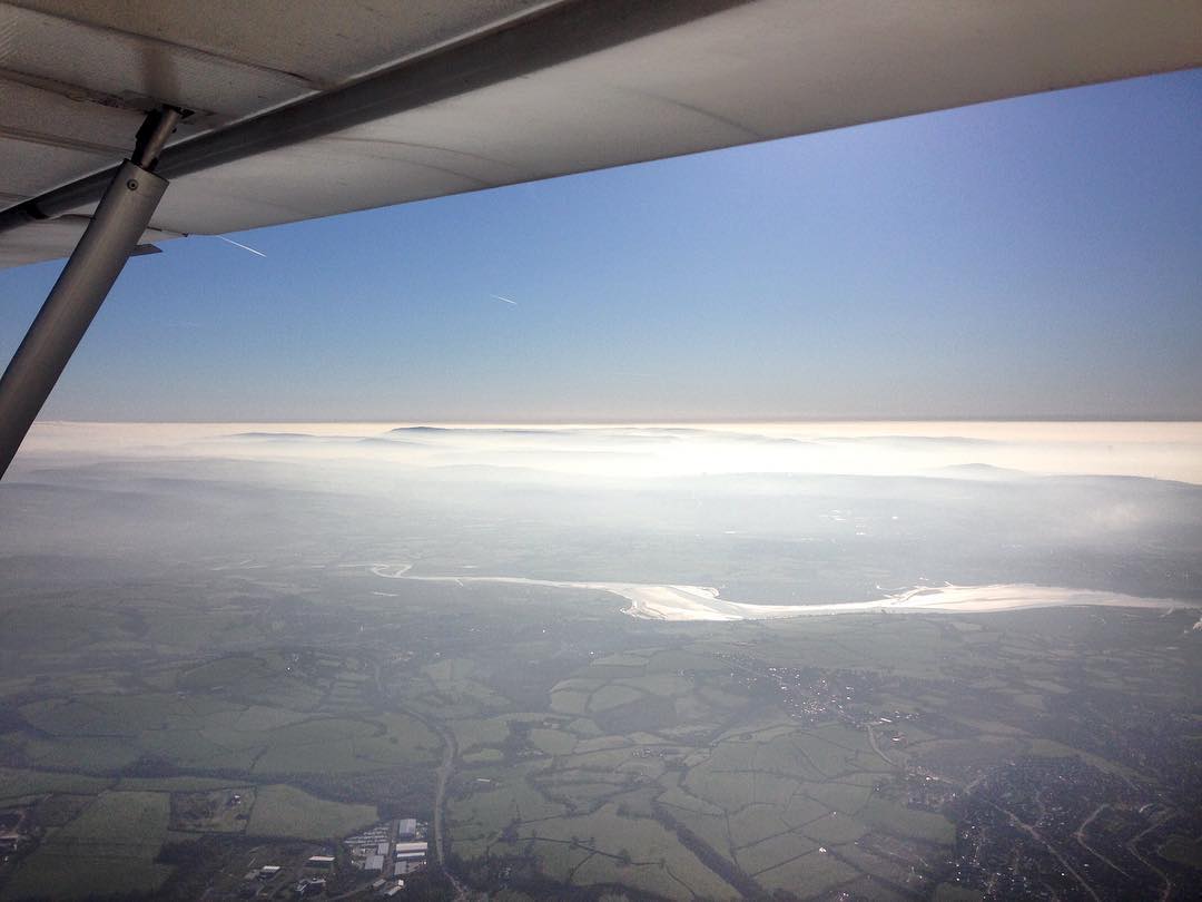A gorgeous start to the day with hills popping out of the mist.