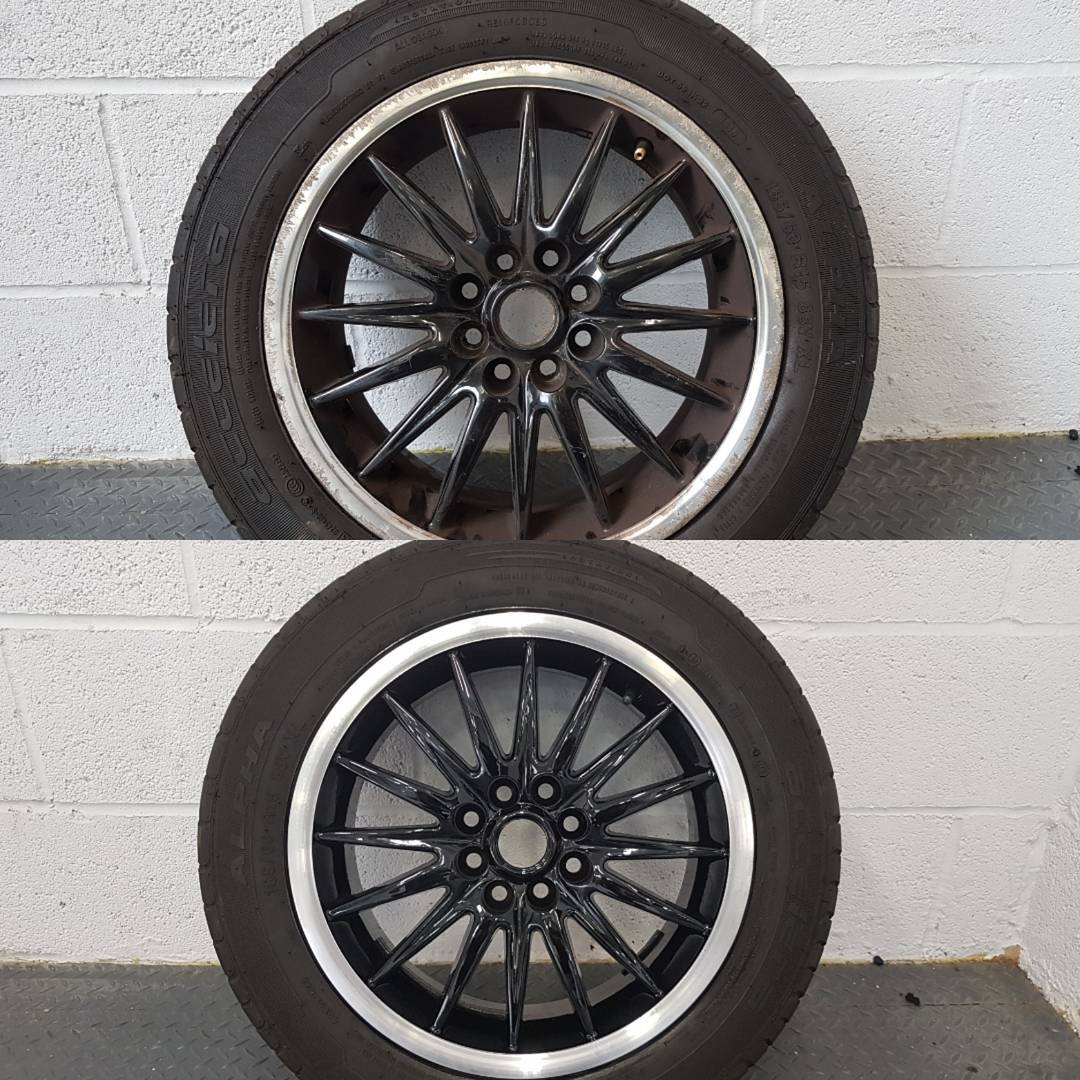 Suzuki black Diamond cut refurb. #diamondcut #wheelrefurb #powdercoating #wheelrepair #alloys #alloywheelrefurbishment #suzuki