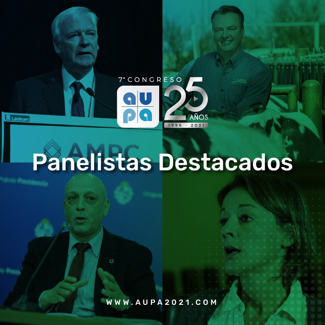 Conoce día y horario de las exposiciones de algunos de nuestros panelistas destacados:
- Dr. Declan Troy, Director Investigación, Teagasc
- Prof. Frank Mitloehner, Universidad de Davis, EE.UU
- Dr. Rafael Radi, Departamento de Bioquímica, Facultad de Medicina, Udelar.
- Dra. Anne Mottet (FAO, UN)
Mira el programa completo y compra tu ticket a través de www.aupa2021.com