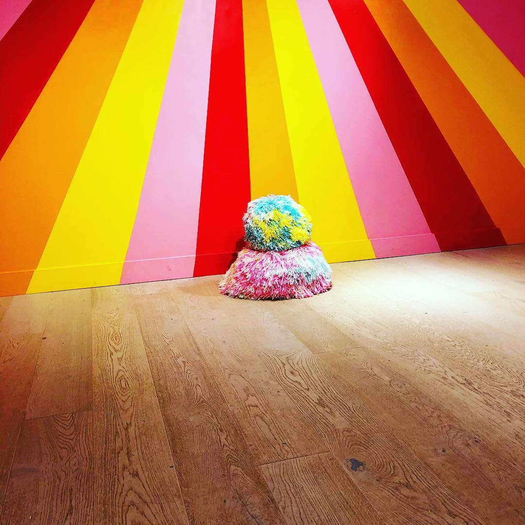 Still canโt speak... stunned silent by the creativity. MOIC rocks my world. #museumoficecream #giantpompoms #ilovemiami