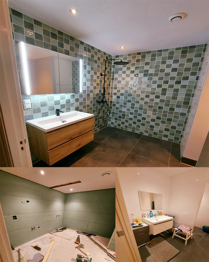 Modern Bathroom #luxurybathroom #bathroom #bath #sink #renovation #houserenovation #cozyhome #smartliving #luxurylifestyle #shower #showerglass #bathroomdesign #bathroomdecor #aannemer #amsterdam #denhaag #utrecht #glasswall #tiles #tilesdesign #mozaic #tileshower #grohe #floorheating
#instalations #plumbing