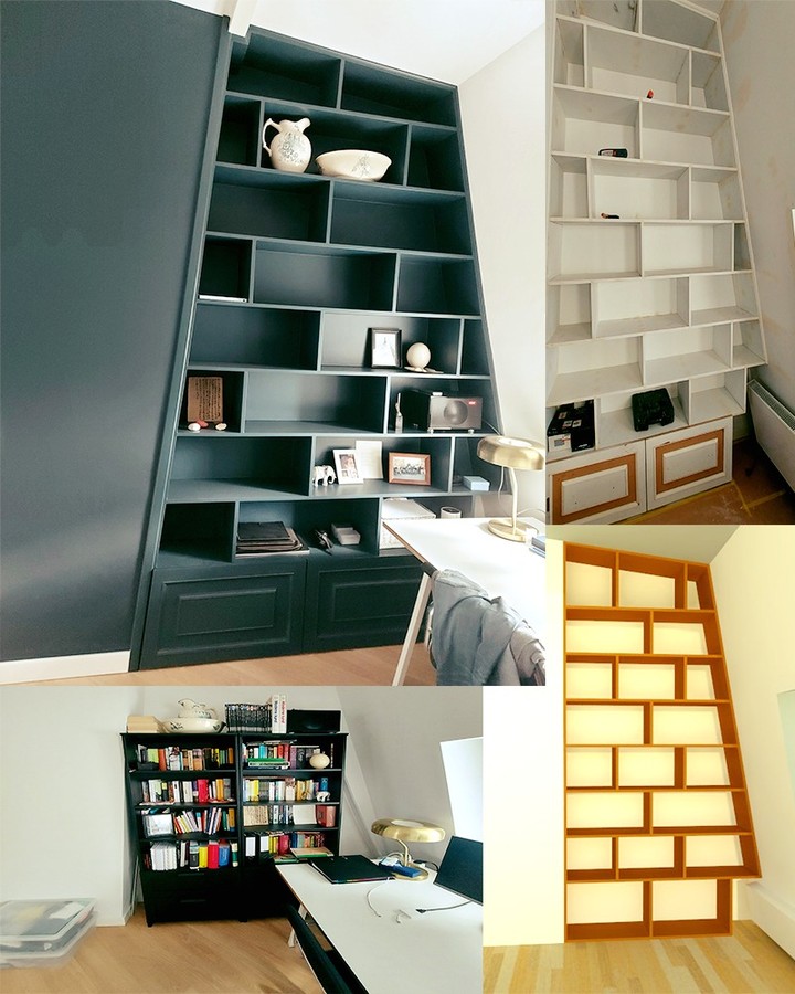 Bookshelf #furniture #furnituredesign #woodwork #houserenovation #cozyhome #smartliving #sketchup #aanemer #painting #schilderwerk #carpenter #denhaag #amsterdam #utrecht