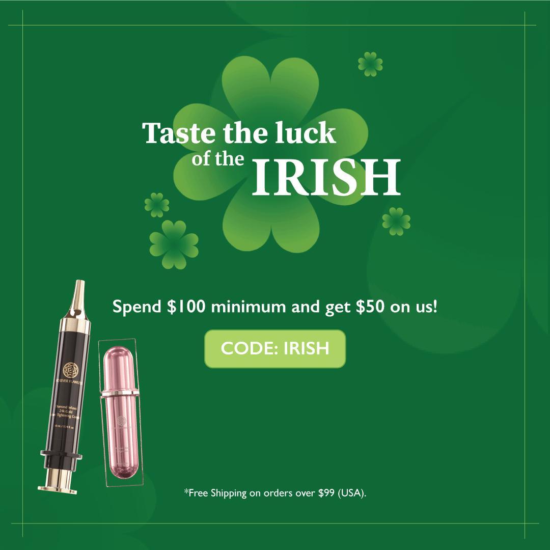 Taste the luck of the Irish!🍀
.
Spend $100 and get $50 on us. 🛒
.
.
.
#foreverflawless #skincare #skincareroutine #skincaretips #skincareproducts #skincarecommunity #stpatricks #stpatricksday