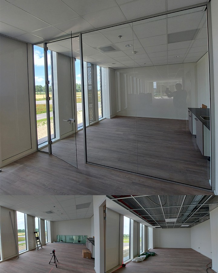 Glasswall #aanemer #aanemersbedrijff #glass #systemwall #glazenwanden #systemwand #dutchwall #PRL #officeroom #office #paint #schilder #wallpaint #wallpaper #reconstruction #renovation #denhaag #utrecht #amsterdam #hoofddorp