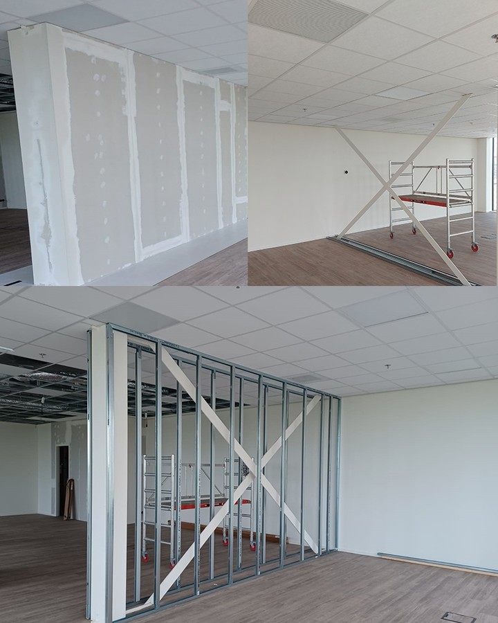 Office space #aanemer #aanemersbedrijf #rigips #knauf #officeroom #office #paint #schilder #wallpaint #wallpaper #reconstruction #renovation #denhaag #utrecht #amsterdam