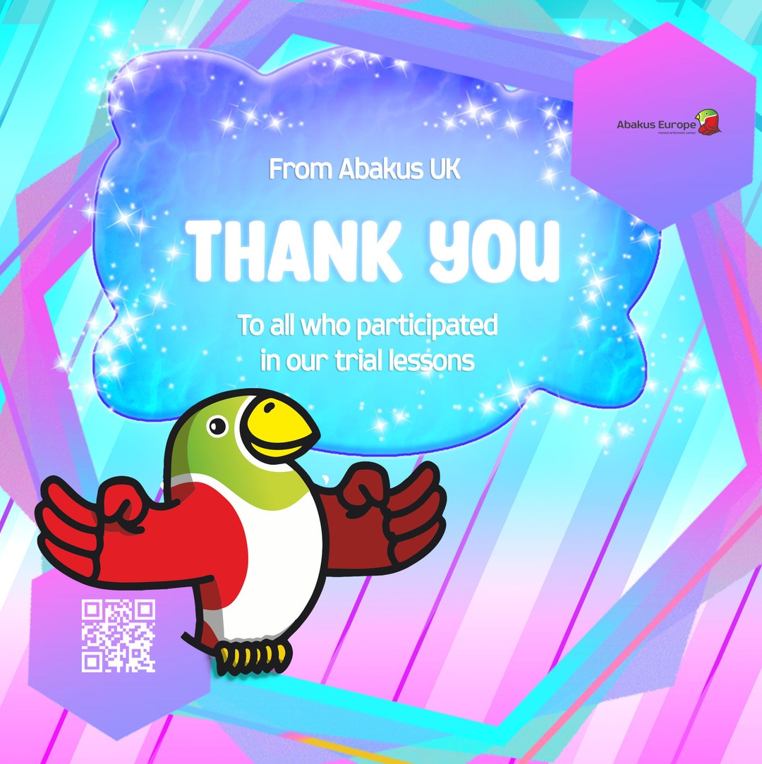 Thank you all who participated in our Trial Lessons!
I hope you enjoyed them, and will see you when the new academic year starts!
Спасибо всем, кто принял участие в наших пробных уроках! Надеюсь, они вам понравились и до встречи в новом учебном году!
#AbakusUK #Maths #AbakusEurope #Abacus #Arithmetic #education
http://www.abakus-uk.org/
