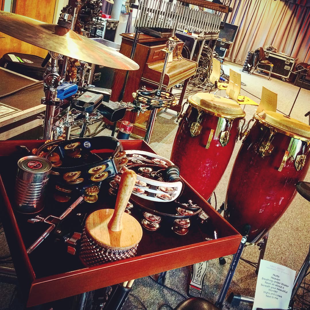 Don't go tambourine with this lot, or there could be big re-percussions... #rehearsal #studio #drums #percussion #tambourine #SW19
