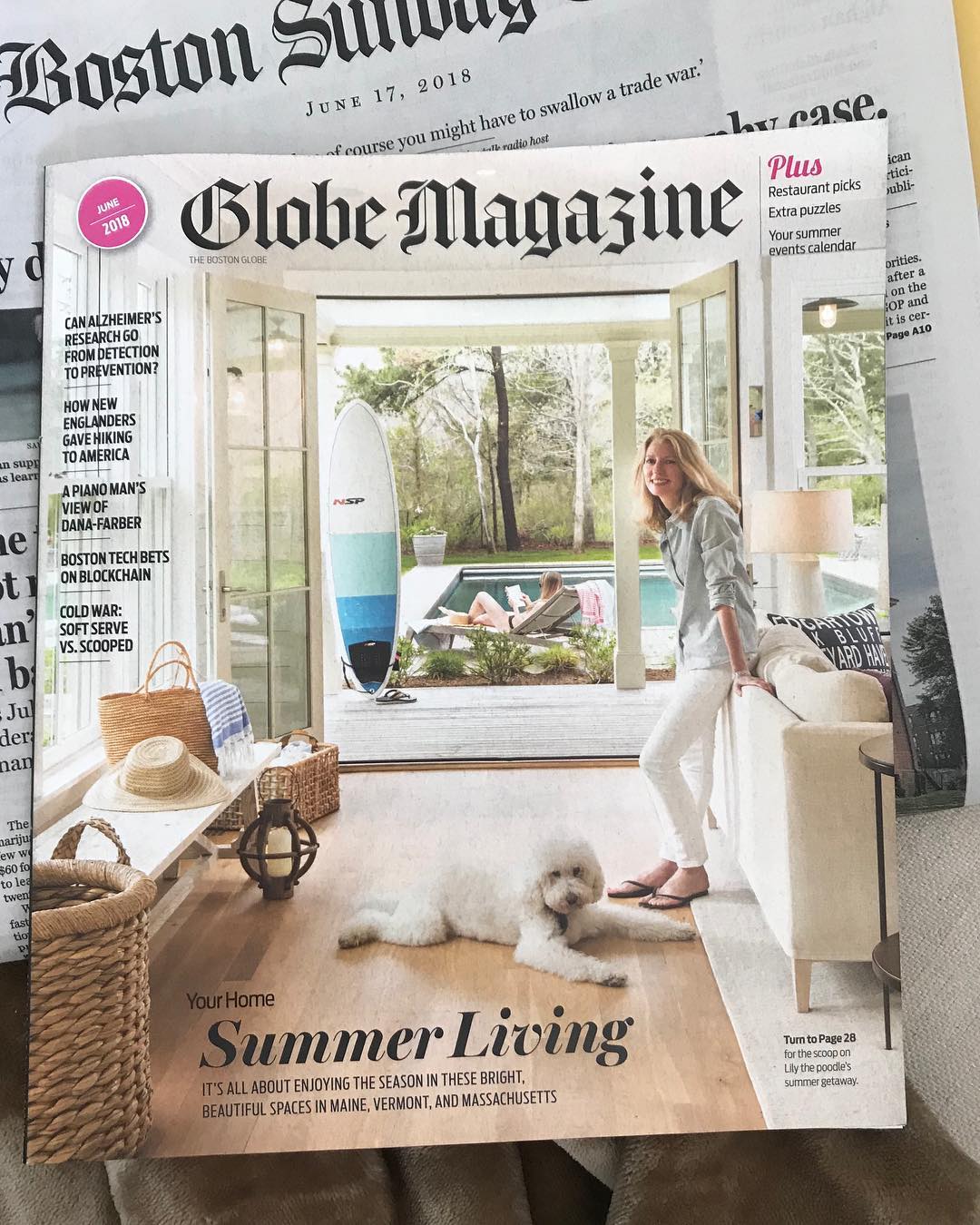 Our project made the cover! #globemagazine #summerliving @mvinteriordesign