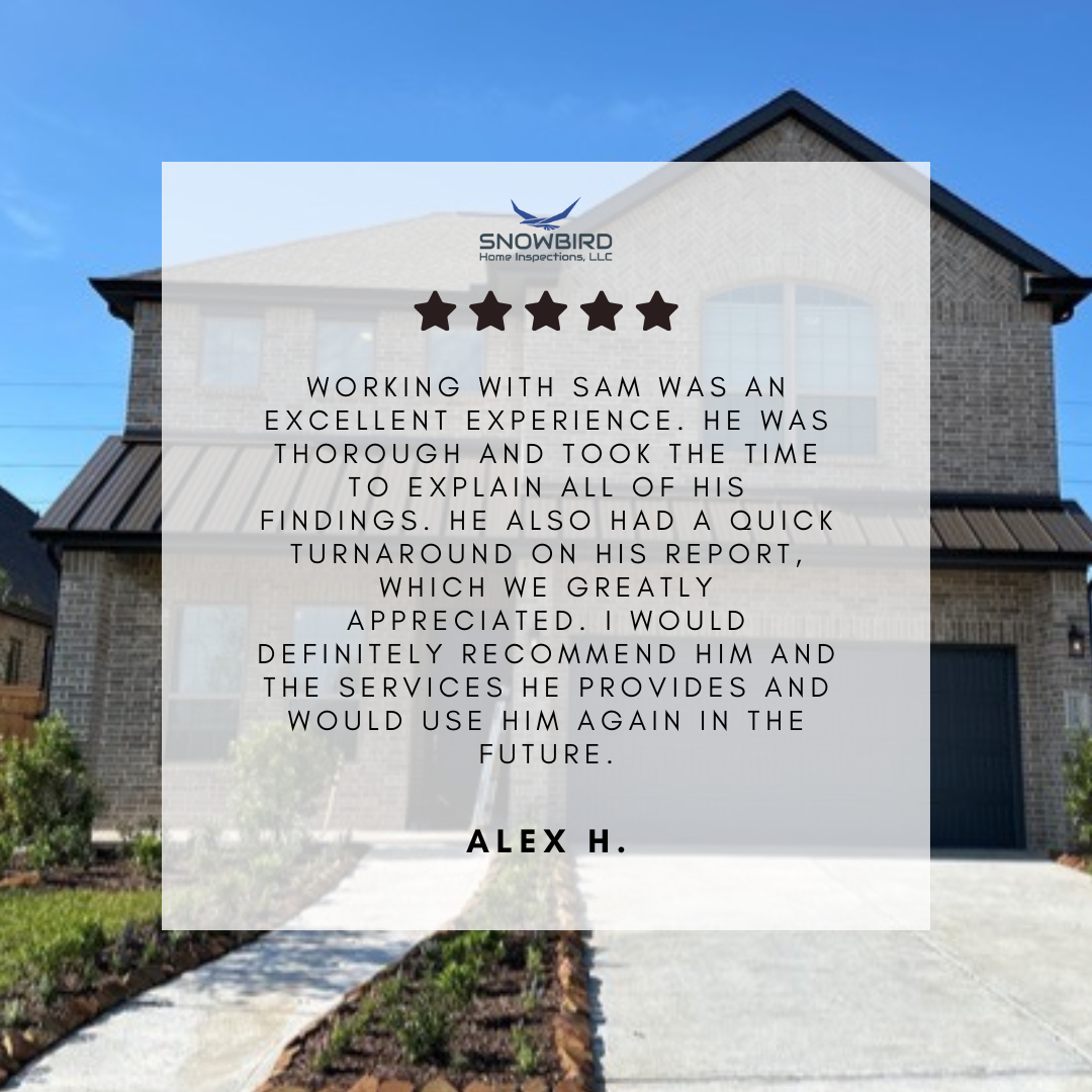 "Working with Sam was an excellent experience. He was thorough and took the time to explain all of this findings. He also had a quick turnaround on his report, which we greatly appreciated. I would definitely recommend him and the services he provides and would use him again in the future."
Thank you so much for your review, Alex!
#HoustonHomeInspections #HoustonRealtor #Texashome #InspectionDay #Undercontract #Realtor #TexasRealtor #MovingToHouston #HomeInspections #Houston #HoustonRealEstate #HoustonBuilders #NewBuildHomes #HomeInspections