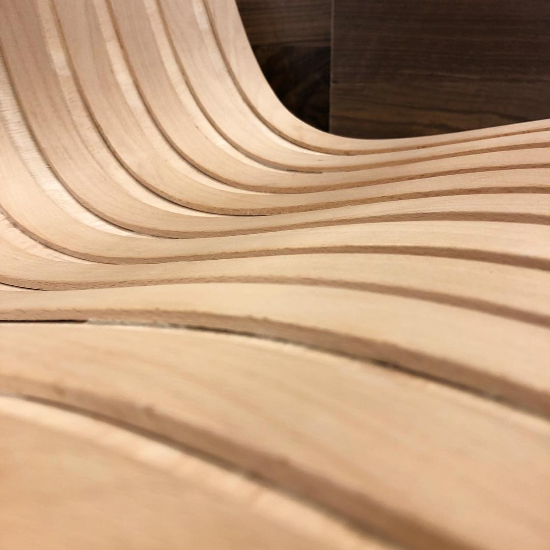 Undulating wood #compound #curve #design #steambending #molding #architecture