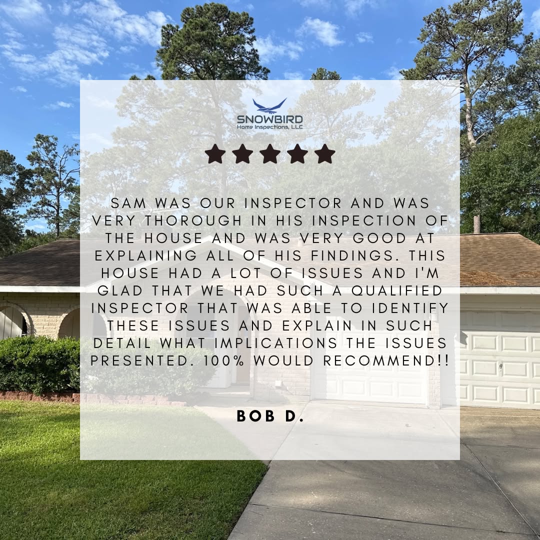 "Sam was our inspector and was very thorough in his inspection of the house and was very good at explaining all of his findings. This house had a lot of issues and I'm glad that we had such a qualified inspector that was able to identify these issues and explain in such detail what implications the issues presented. 100% would recommend."
Thank you so much for your review, Bob! We look forward to working with you again!