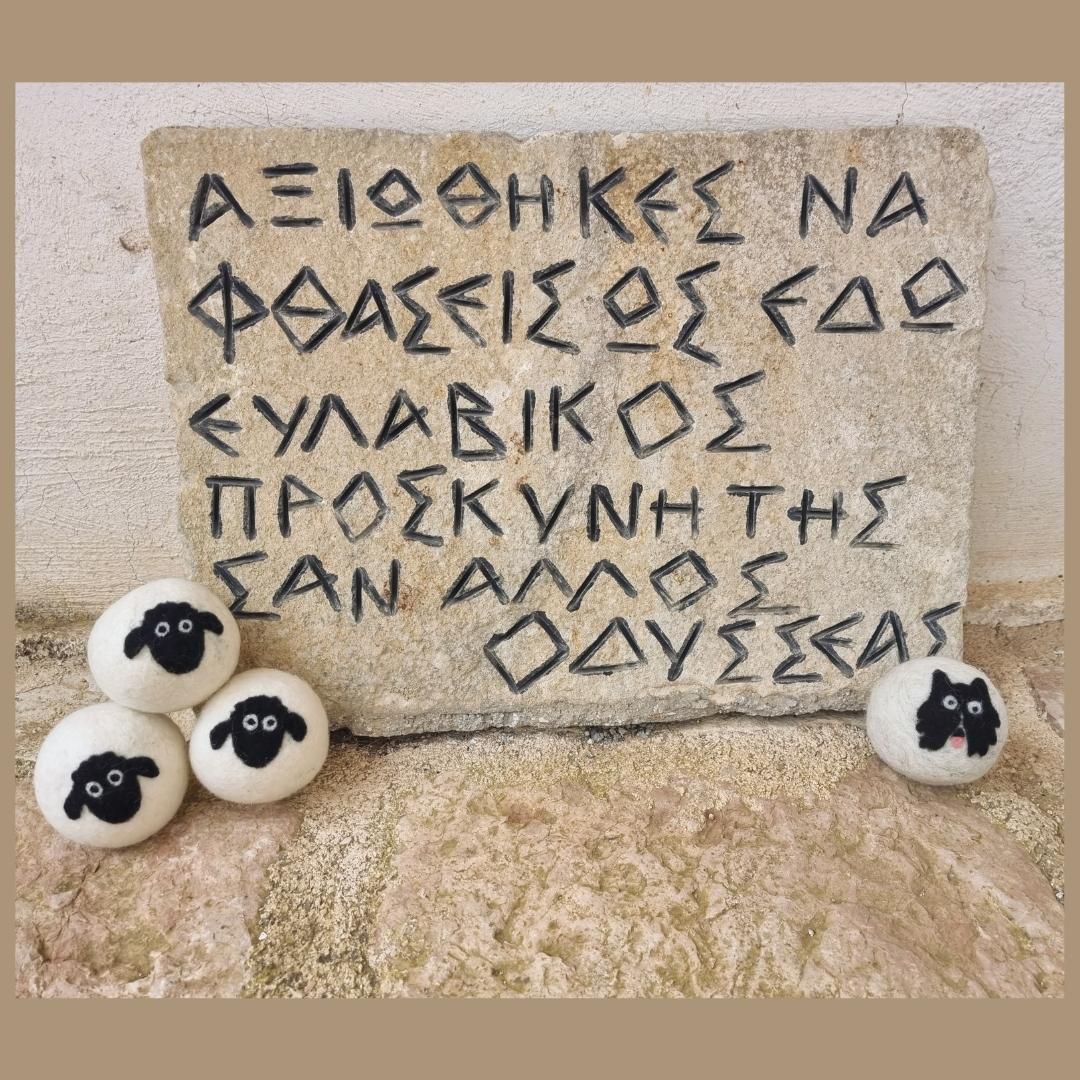 The Flock are taking some time to study Homer at Panagia Kathariotissa Monastery, "you deserved to get this far Pilgrim ~ Odysseus". It is all Greek to me!
#Britishwool #Needlefelting #Wetfelting #Sheep #Wool #Felting #Laundry #HandmadeInDartmoor #EcoFriendlyLaundry #NaturalFabricCare #SustainableLiving #SupportLocalCraftsmen #BritishMade #WoolDryerBalls #ZeroWasteHome #GreenLaundry #LocallySourcedWool #NonToxicLaundry #ReduceReuseRecycle #LoveDartmoor #MadeinDevon #wetfeltmaking #nature #photooftheday #love #sheep #sheepdog #GreekIslands #Ithaca #Odysseus