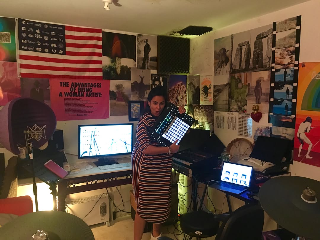 @ableton Push session with Laima @mixhell 🤘💃🏻 ☠️ @ipow_grrrl