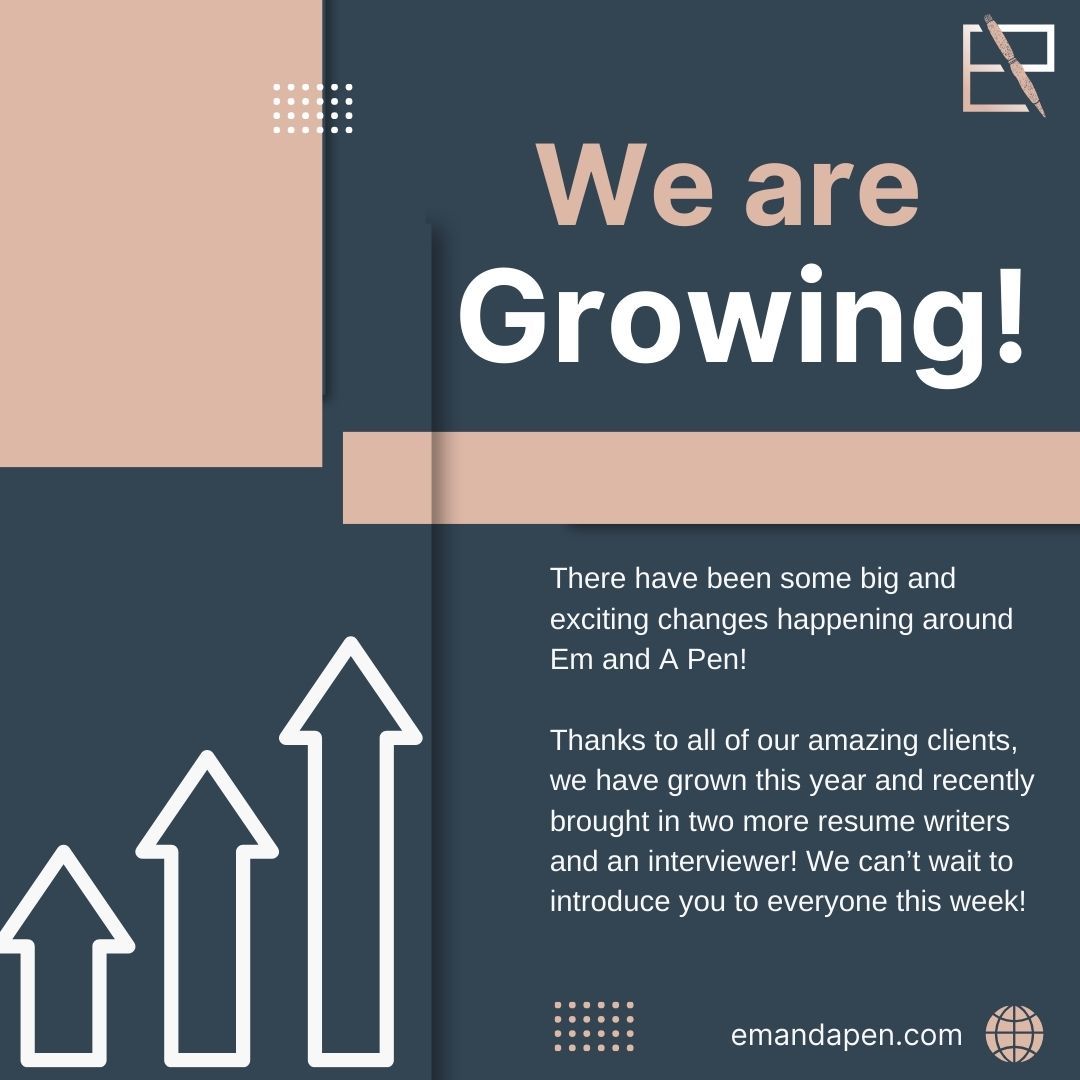 Em and A Pen is GROWING‼️
That’s right! We have added three more amazing people to our team! Was your guess correct?
We couldn’t have expanded our team without you! From the bottom of our 💕hearts, we are so grateful for your support! Emily and the team are excited for the future and we can’t wait to introduce you to everyone!
