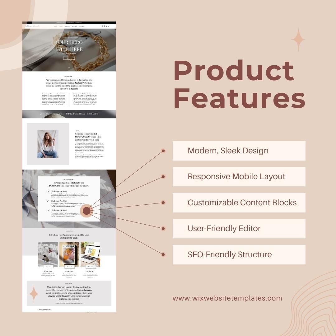 ✨ Explore the Power of our Wix Templates! 🚀 Here are some key features that make our templates stand out:
🎨 Customization: Tailor your website with ease. Choose colors, fonts, and layouts that match your brand's personality.
💼 Multi-Purpose: From portfolios to e-commerce, our templates serve all your business needs.
⚙️ User-Friendly: No coding skills required! Our templates are designed for everyone, from beginners to pros.
💡 SEO-Ready: Improve your online visibility with SEO-friendly templates that rank higher in search results.
📱 Mobile Responsive: Ensure your site looks perfect on any device, attracting a wider audience.
💬 Customer Support: We're here to help! Our dedicated support team assists you every step of the way.
#WixTemplates #ProductFeatures #WebDesignFeatures #Customization #UserFriendly #SEO #MobileResponsive #CustomerSupport #WebDesignMagic #OnlinePresence
