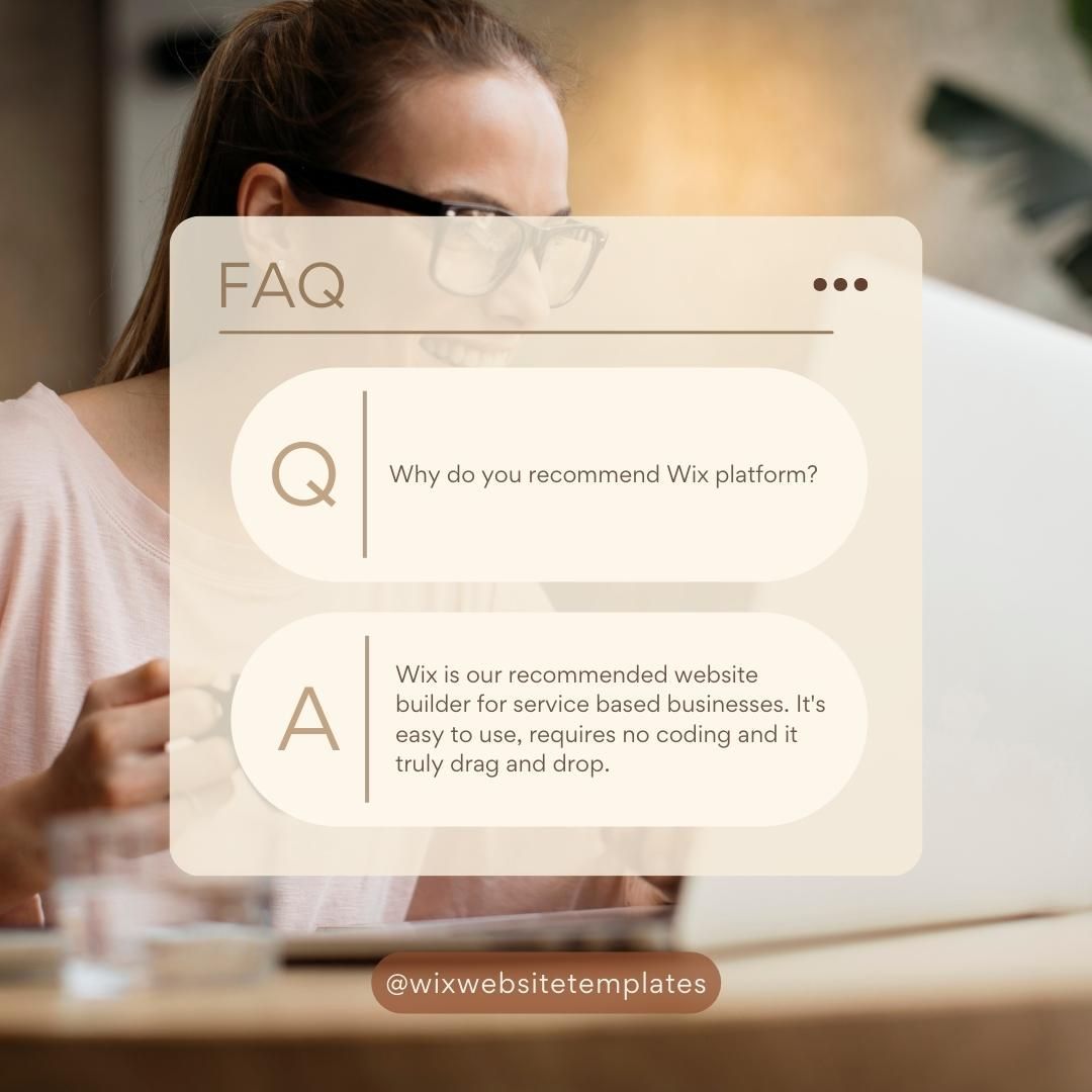 Q: Why do you recommend Wix platform?
A: Wix is our recommended website builder for service based businesses. It's easy to use, requires no coding and it truly drag and drop.
Do you have a more questions? Don't hesitate to contact us! :)
#WixSuccessStories #CreativeFreedom #OnlineTransformation #HappyCustomers #CustomerTestimonials #WebsiteJourney #SatisfiedCustomers #WixLove #WebSuccessStories #OnlineProud #CustomerSatisfaction #WebsiteTransformations #CustomerExperience #OnlineGrowth #SuccessWithWix #HappyClients #WebDesignJourney #OnlineResults #CustomerFeedback #TransformationTuesday #WixCommunity