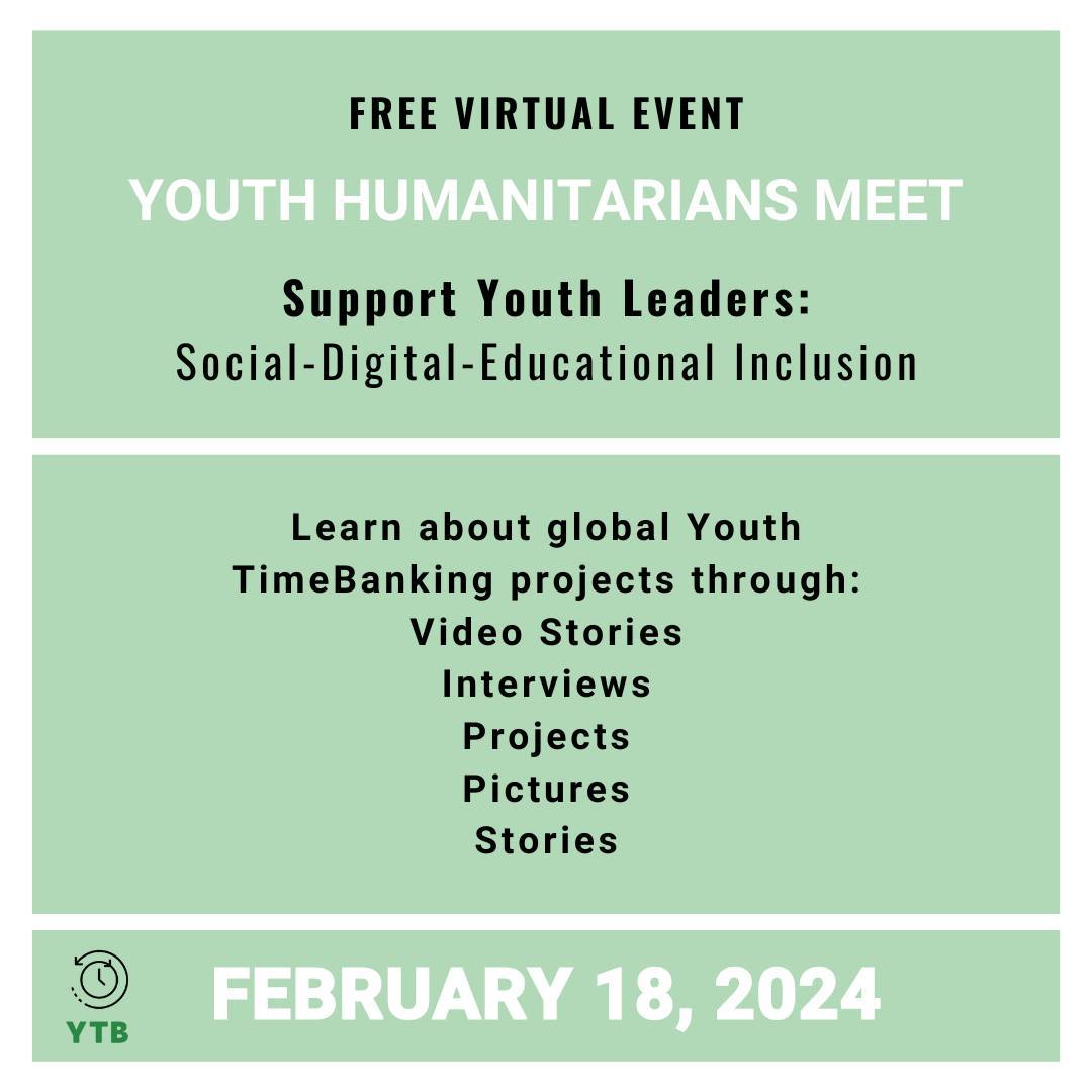 Meet some of the youth leading humanitarian projects around the world!
Register for free to join us on February 18, 2024 at https://tinyurl.com/Feb18Youth.