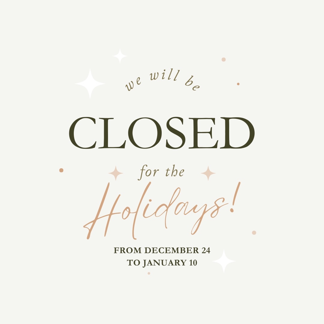 Last chance to shop this year! Almost out of dish soap or still need one last Christmas gift? We will be open this week Wednesday through Saturday 10:00 to 5:00. After that we will be taking a little holiday break until January 10th. Happy Holidays!