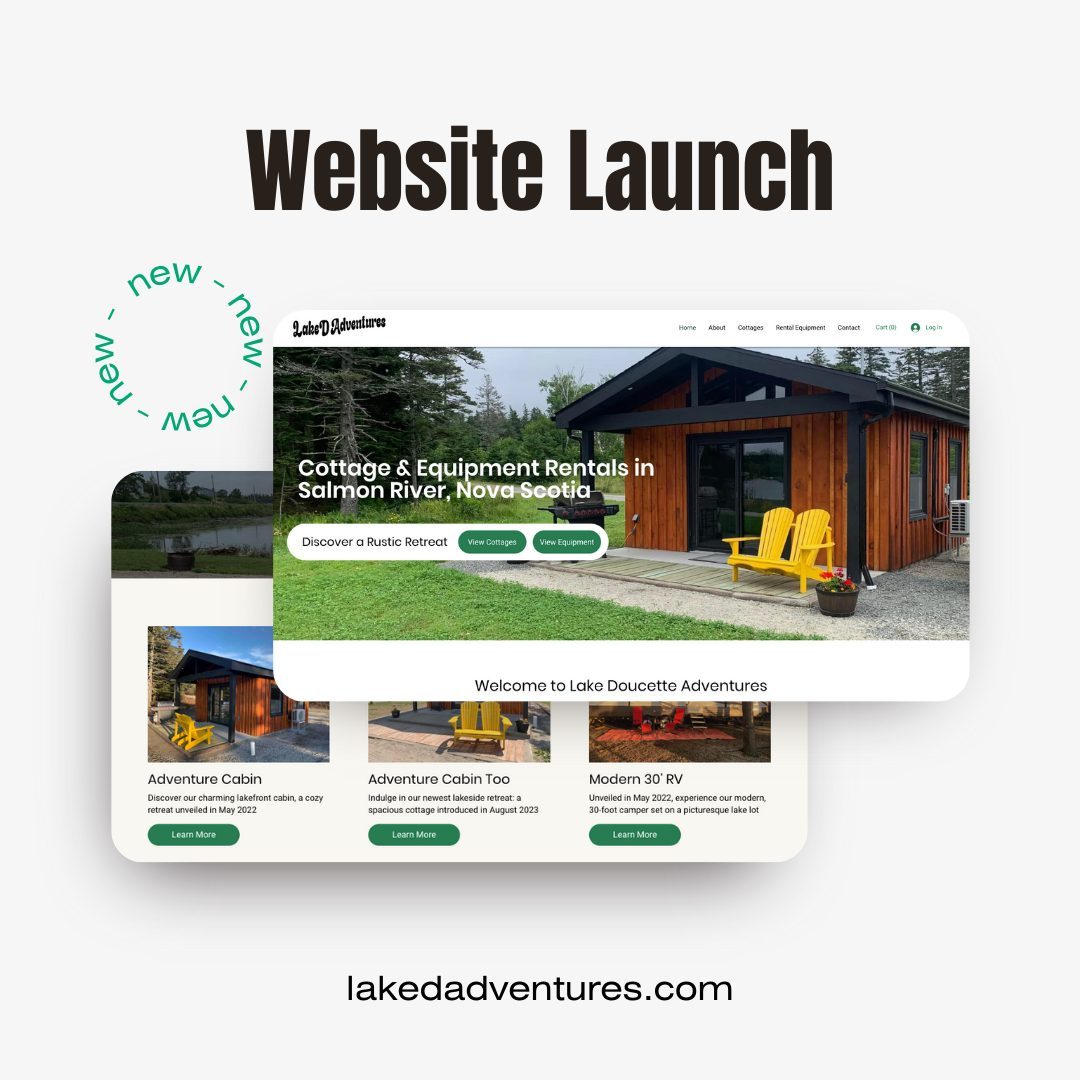 Introducing Lake Doucette Adventures' new website!
Rob & Wanda have poured their hearts and souls into 3 rental properties along Lake Doucette in Salmon River, Nova Scotia. Check out the new website to explore the cottages, browse rental gear, and embark on a unique outdoor journey.
Learn more: https://www.boostflow.ca/post/lake-doucette-adventures