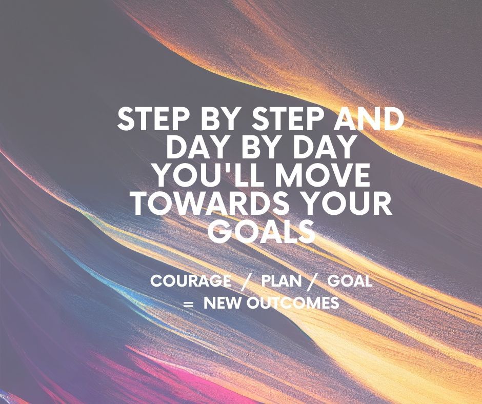 Having worked with many different clients over the years, one thing in common is they are creating goals. These goals differ depending upon their lives; things like getting a PB (personal best), participation in an event, moving a joint again without pain, lifting their child again, having a meaningful life. Another thing in common is they have COURAGE, they PLAN, they set a GOAL. These things together bring new outcomes and usually a real satisfaction that they are living the best life they can for that moment.
So - try not to be afraid - take steps no matter how small they may seem. Day by day you will move forward and new horizons await.
#courage #lifegoals #healthmatters #mortdalesportsmassage