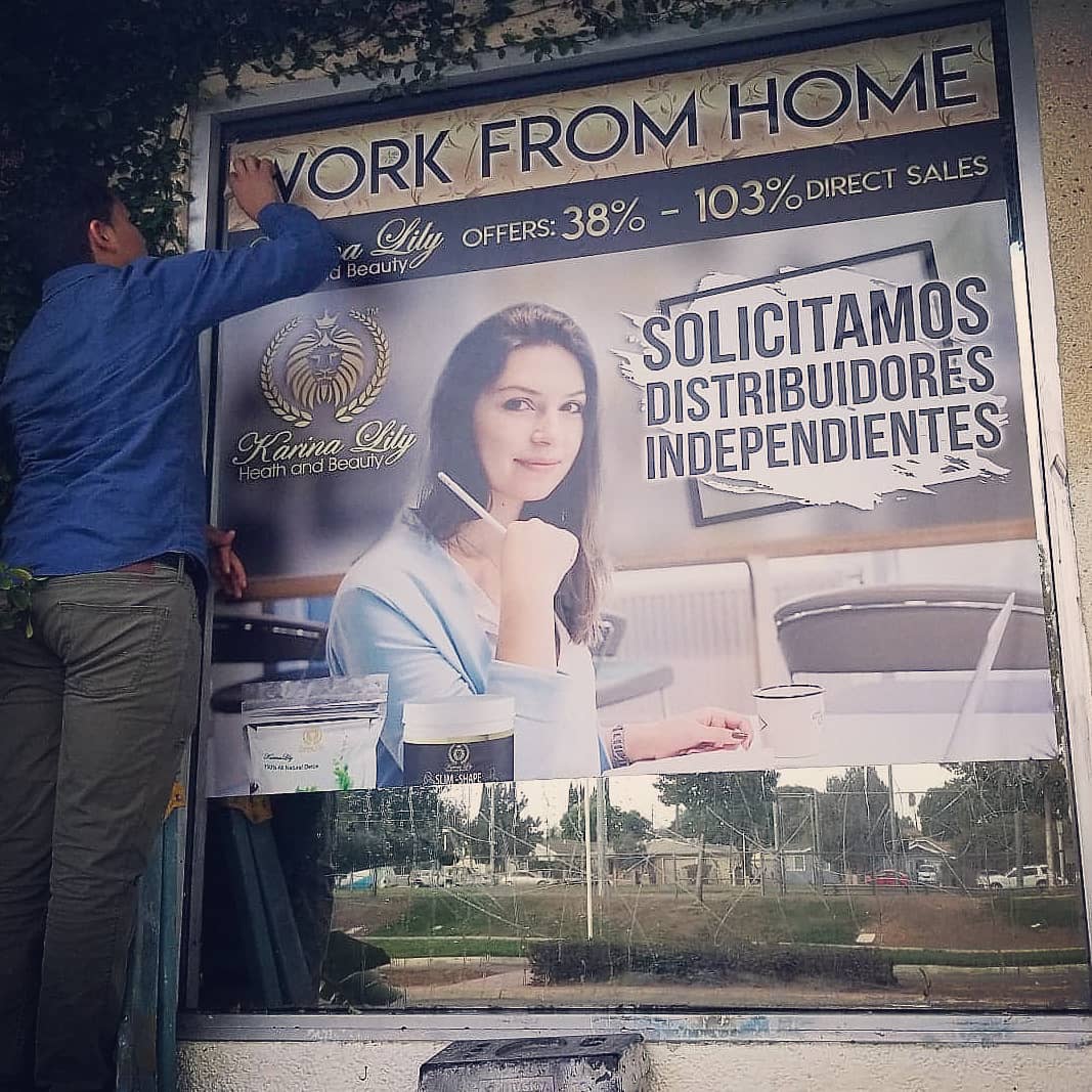 Custom window decals made for @karinalilyofficial #graphicdesign #graphics #design #printing #decals #windowdecals #art #marketing #advertisement #instalation