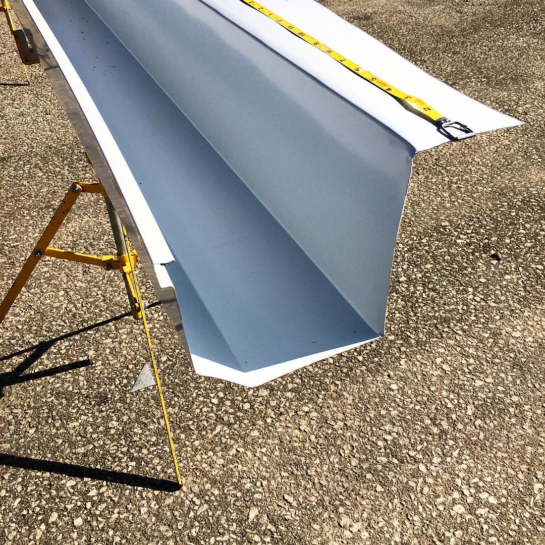 7” with flange. #commercialgutters #ohiocontractors #gutters #ohioroofing