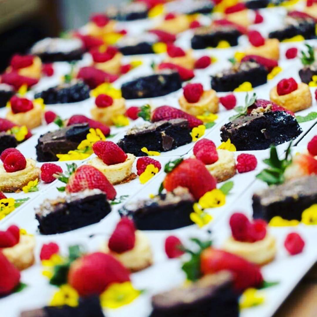 Ooey gooey chocolate brownies, strawberries and New York baked cheesecake. #foodporn #lovecooking #gayboys #desserts #weddingvibes