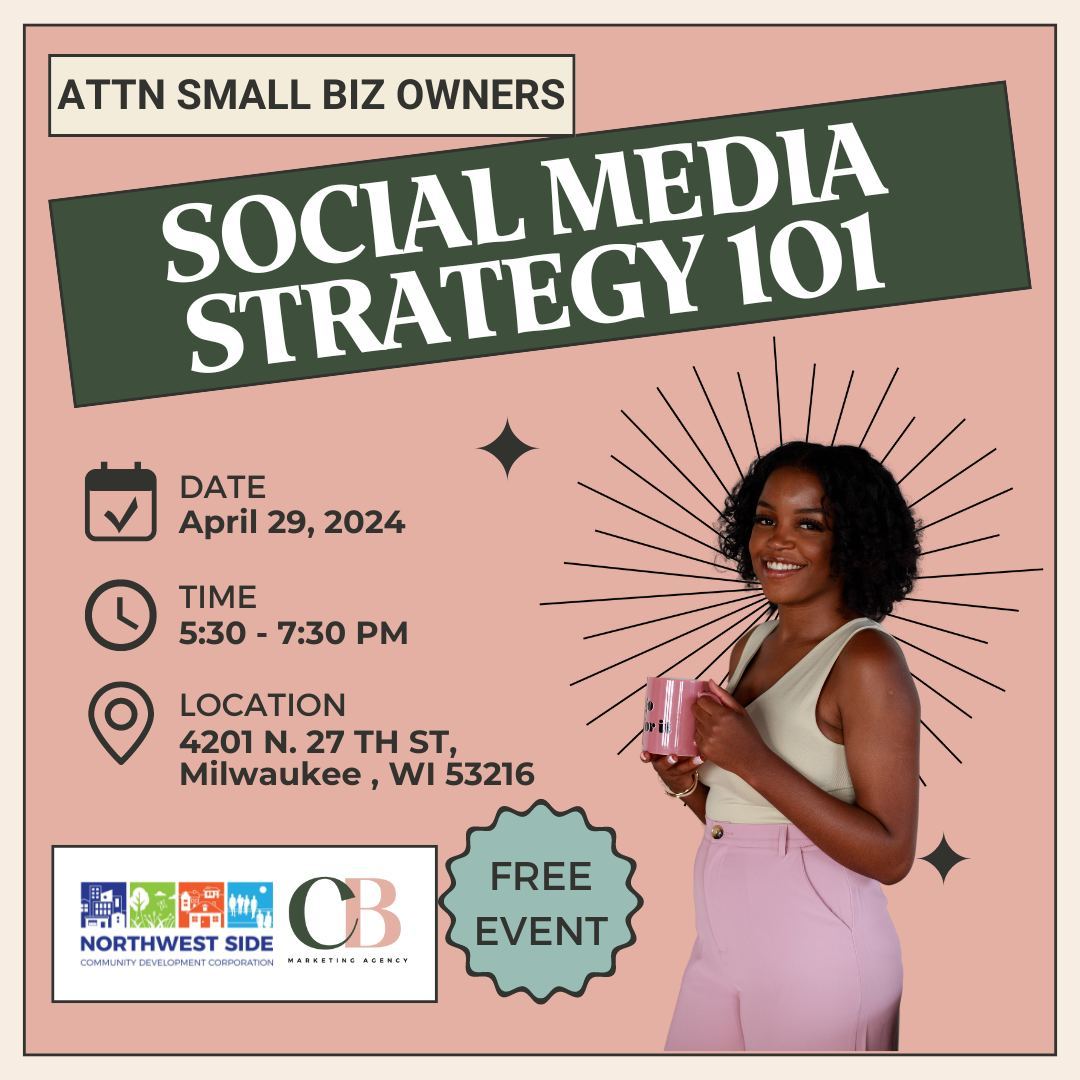 🌟 Calling all small business owners in Milwaukee! 🌟 Join me at the Northwest Side Community Development Corporation's event on Monday, April 29th, from 5:30 to 7:30 pm. Get ready for an evening of networking and invaluable insights on crafting a profitable social media strategy for your business. NWSCDC has been a game-changer for my business, and they're here to support yours too. Let's grow together! Register now for this FREE event, and come hungry - food will be provided!
https://www.nwscdc.org/engage-events/mke-business-apex-session-northeast-bid-cohort-1
#milwaukee #smallbusiness #milwaukeeevents #socialmediamarketing