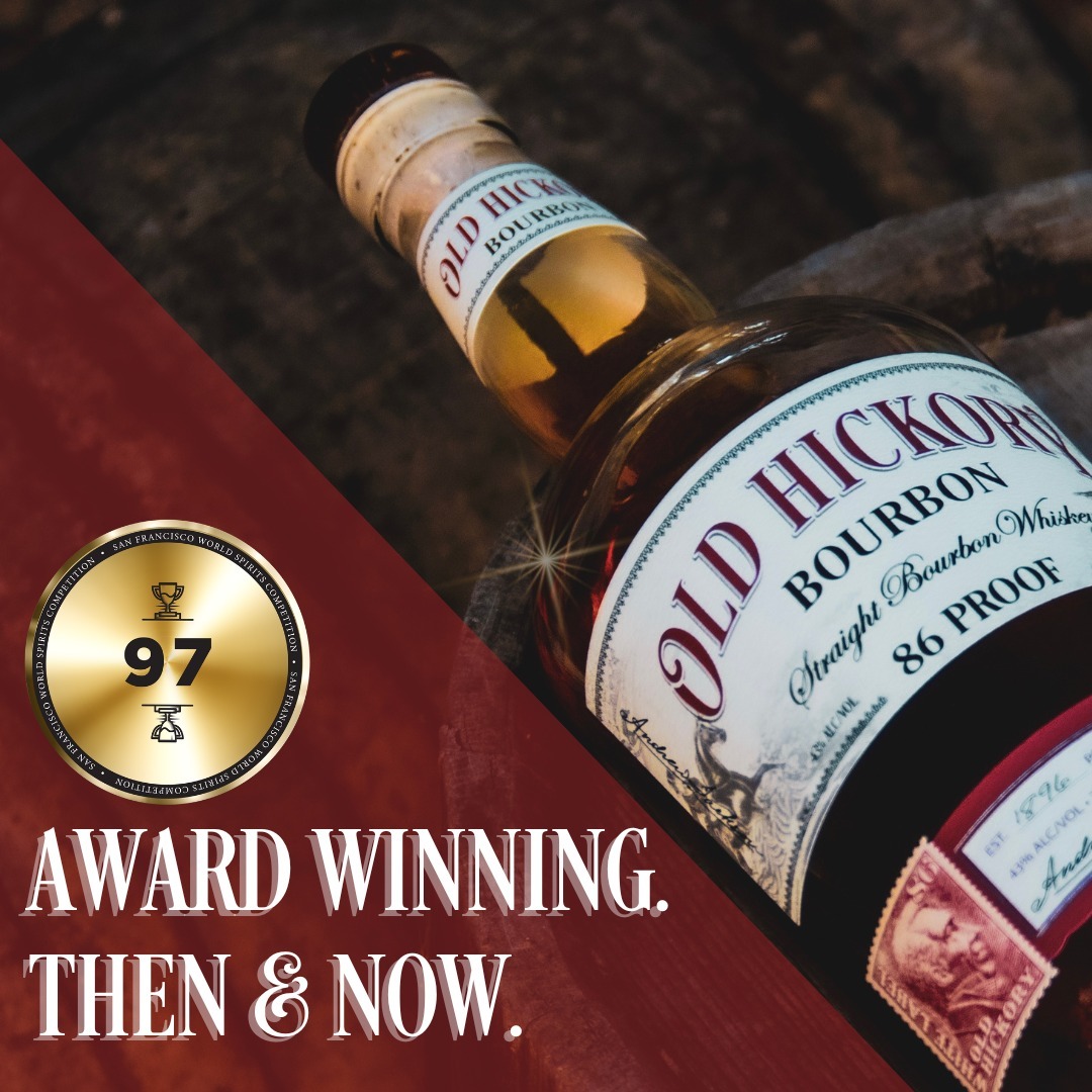 Look at Old Hickory Go! Nothing better than a good glass of bourbon. An award winning bourbon to be exact. #DoubleGold #ThenAndNow #SFWSCompetition