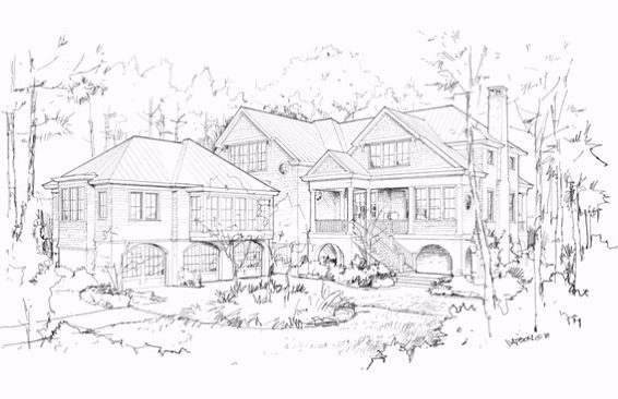 Take a look at this beautiful rendering of a new build home we are working on in Kiawah, SC!! Architect: @american_vernacular ; Artist: Dale Watson; Builder: Mangan Inc Custom Homes #kiawahisland #cassiquegolf