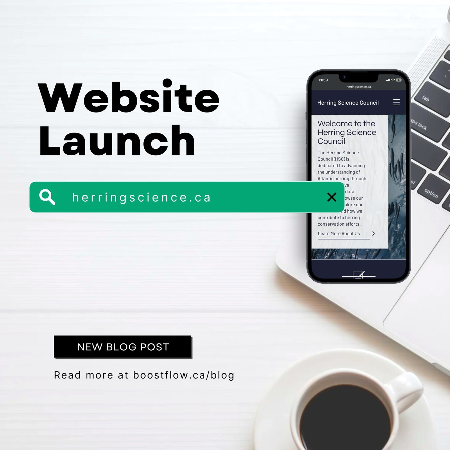 We're excited to share our latest project—redesigning the Herring Science Council's website! Their outdated site got a complete makeover, featuring a sleek, mobile-friendly design and improved navigation. Now, exploring the Herring Science Council's work and mission is easier than ever!
Learn more at boostflow.ca/blog