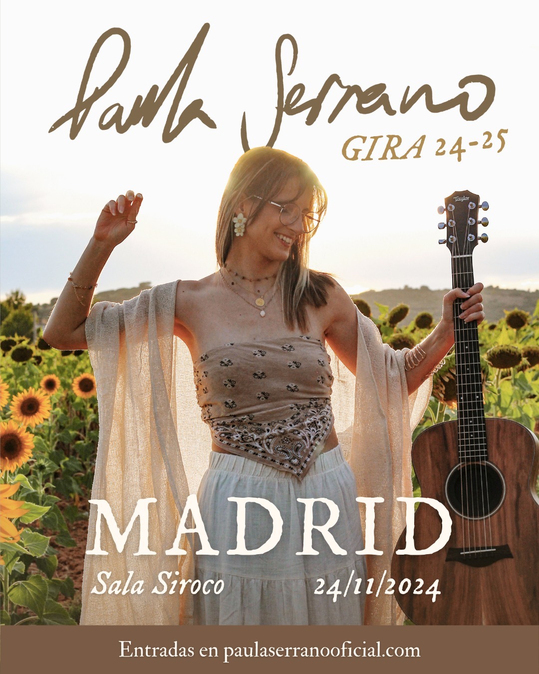 Primeras ciudades de la próxima gira!! CUENCA y MADRID nos vemos en noviembre (el mes que viene!) junto a toooda mi banda al completo 🤭🤎✨
Entradas ya disponibles en www.paulaserranooficial.com, hay unas pocas de promo para los más rápidos así que... corred insensatos! 🦋
Resto de ciudades atentos que pronto iré soltando más bombitas... jejeje
@javierrostrabass @__jota.music @danicardodrummer #amaro