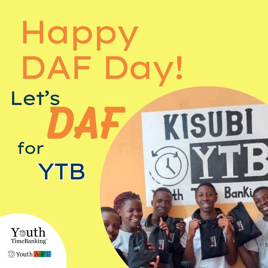 We’re proud to be founding launch partners for DAF Day: a new kind of giving day to redefine how donor advised funds are used, and who uses them.
The aim of DAF Day is to increase generosity to generate more support for causes like ours! Anyone can start one, and it’s becoming easier than ever to support your favorite causes (like ours!) with your DAF.
YTB is participating in DAF Day on October 10th, and we’d love to have you join us!
Learn more and donate here: https://www.every.org/youth-timebanking?donateTo=youth-timebanking#/donate/daf
#DAFDay #DAFForYTB