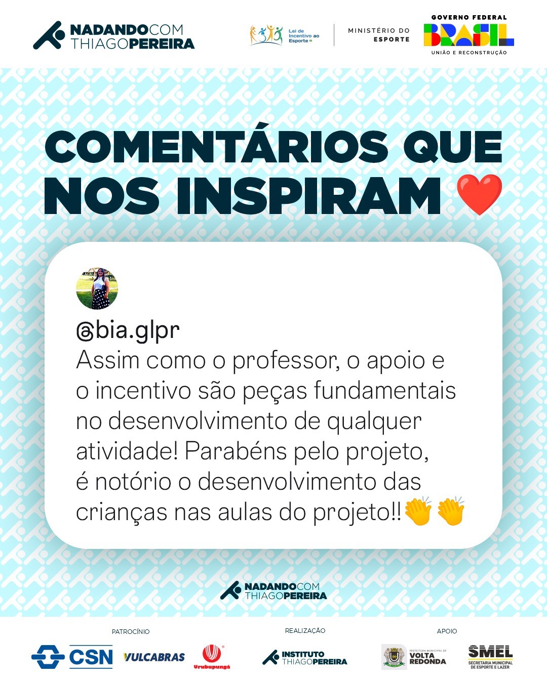 Obrigado, @bia.glpr! 😍
Ficamos sempre muito felizes quando percebemos que é evidente é o impacto da natação sobre os nossos alunos!
#afogamento #afogamentoinfantil #natação #nataçãoinfantil #leideincentivoaoesporte