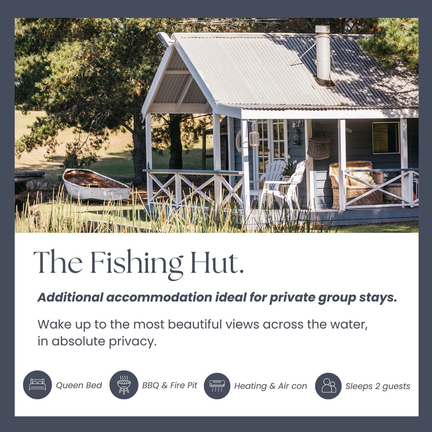 Imagine waking up to the stillness of the lake, the first rays of sunlight dancing on the water, and nothing but nature around you. The Fishing Hut at Lawson Lodge offers a secluded, rustic escape like no other. With a queen bed, a crackling wood fire, and even a heated outdoor shower, it’s the perfect blend of charm and comfort.
Spend the day fishing, cooking up your catch on the BBQ, or just relaxing by the fire pit with a cup of tea. It’s an unforgettable way to experience the property—available as an addition to your lodge booking.
.
.
.
.
.
#lawsonlodge #lawsonlodgecountryestate #macedon #mountmacedon #daylesfordmacedonranges #macedonranges #melbourneaccommodation #lawsonlodgeweddings #macedonrangeswedding #onehourout #onehouroutofmelbourne