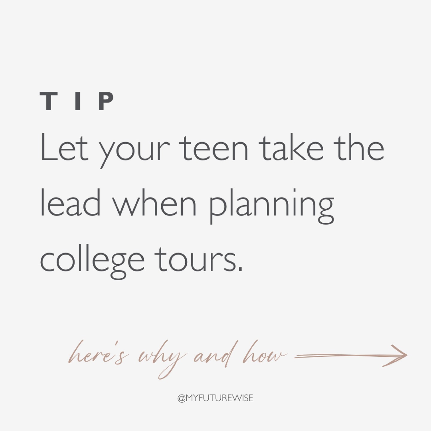 It's a fact that campus tours are motivating, powerful, inspiring. ✨ They provide a valuable glimpse into campus life, and, for the student who is struggling to get excited about college admission, they can ignite that necessary spark.
So here's something I feel really strongly about: giving teens the reins when it comes to some of the planning.
Of course, it’s only natural for most parents to take charge of the logistics, but we often forget that there are so many ways that teens can tangibly contribute. In fact, in my experience, it’s one of the best ways to give them ownership over their process. 👉 It’s where they get to see where all of this work leads.
☀️Planning some campus tours this winter or spring? Grab my FREE College “Tour Guide,” a workbook designed to help you maximize the effectiveness of your tours. It includes planning tips, questions to ask, a guided assessment section to help you analyze and keep track of your impressions, and an open notes section (fillable PDF so you can take it on the go)—‘cause you know how I feel about taking notes on tours! Comment “tour” below and I’ll send it to you right away.
#teenagers #momsofteensandtweens #ilovemyteenager #parentingteenagers #collegeadmissions #raisingteens #momtomom #momsofbigs #momsofbigkids #becauseitstrue #raisingteenstoday #momposts #collegeready #teenagerposts #theyregrowingup #relatablemom #studentsuccess #schoolcounselorsofinstagram #schoolcounselor