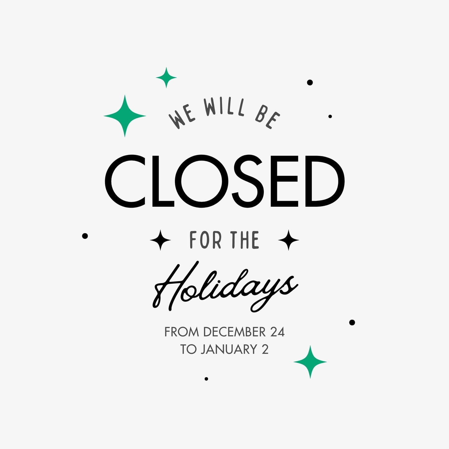 Boostflow will be taking a short break to celebrate the season! Our office will be closed from December 24 to January 2.
We'll be back in action and ready to help you with your web design and digital marketing needs in the new year! Thank you for an amazing year, and we wish you all the best this holiday season! ✨
See you in 2025! 🎉
