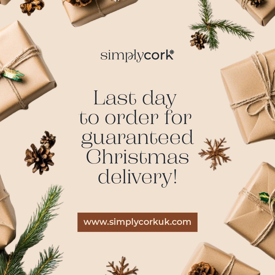 This is your Christmas delivery notice! Order today to guarantee Christmas delivery 🎄
Orders placed after today will still be sent out but we cannot guarantee they will arrive in time.
As a small business, we will be taking time off for the Christmas & New Year period. You can still order over the Christmas holiday (don't miss our Boxing Day Sale 👀 ), and we will do our best to get your item sent out asap but delays may occur.
If you have any questions about your order, please get in touch! Thank you for your understanding 🎄
Browse our full stock at:
www.simplycorkuk.com