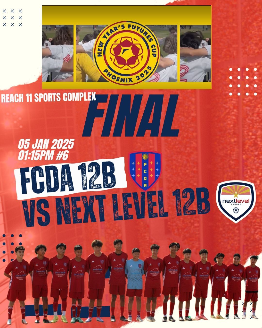 Congrats to the FCDA Elite 64 2012s for making it to the final in the New Year's Futures Cup..
#soccerball #soccerball #soccer #football #soccerlife #soccergame #soccerskills #soccerplayer #futbol #soccertraining #reach11 #ECNL#MLSNEXT #MLSGO #NPL #E64 #USYS#USCLUB #everyone