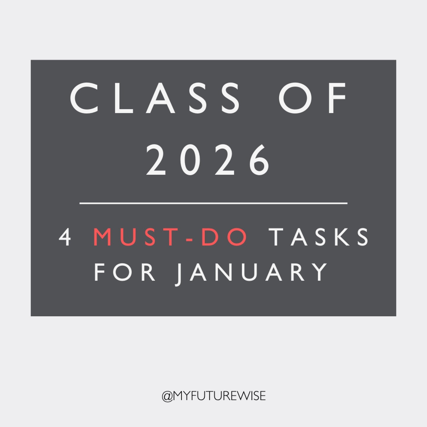 Class of 2026, you have an exciting month ahead!
💡 Here are your must-do tasks to stay on track as we jump into 2025.
✈️ Planning campus tours? 👉 Grab my FREE College “Tour Guide,” a workbook designed to help you maximize the effectiveness of your tours. It includes planning tips, questions to ask, a guided assessment section to help you analyze and keep track of your impressions, and an open notes section (fillable PDF so you can take it on the go!)—‘cause you all know how I feel about taking notes on tours!
✨ Comment “tour” below and I’ll send it to you right away.
#teenagers #momsofteensandtweens #ilovemyteenager #parentingteenagers #collegeadmissions #raisingteens #momtomom #momsofbigs #momsofbigkids #becauseitstrue #raisingteenstoday #momposts #collegeready #teenagerposts #theyregrowingup #relatablemom #studentsuccess #schoolcounselor #classof2026 #classof2027 #classof2028 #educationconsultant #educationmatters #educationiskey #collegeapps #schoolcounselorsofinstagram #commonapp