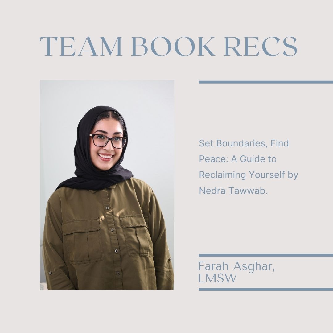 Feature Friday: Team Book Recommendations
📚 Farah Asghar, LMSW, recommends “Set Boundaries, Find Peace” by Nedra Tawwab.
This insightful guide is perfect for anyone looking to reclaim their peace and create healthier relationships.
#georgetowntx #austinmentalhealth #atxmentalhealth #wilcomentalhealth #georgetowntxlife #georgetowntxbusiness #georgetowntxliving #austintxtherapist #georgetowntxblogger #hellogeorgetown #georgetowntxtherapy #georgetowntxarea #therapistsofinstagram #mentalhealthmatters