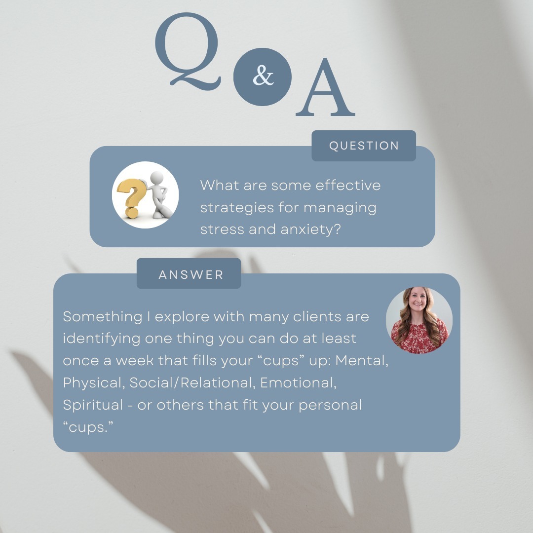 💡 This week, Ashley Rossi, LPC, NCC, PMH-C, shares a powerful self-care strategy.
She encourages clients to focus on filling their “cups” once a week to manage stress and anxiety. These “cups” include:
Mental
Physical
Social/Relational
Emotional
Spiritual
Ashley suggests identifying activities that nourish these areas, like meditation, spending time with loved ones, or engaging in a hobby. What’s one way you’ll fill your cups this week? 🌟
#georgetowntx #austinmentalhealth #atxmentalhealth #wilcomentalhealth #georgetowntxlife #georgetowntxbusiness #georgetowntxliving #austintxtherapist #georgetowntxblogger #hellogeorgetown #georgetowntxtherapy #georgetowntxarea #therapistsofinstagram #mentalhealthmatters