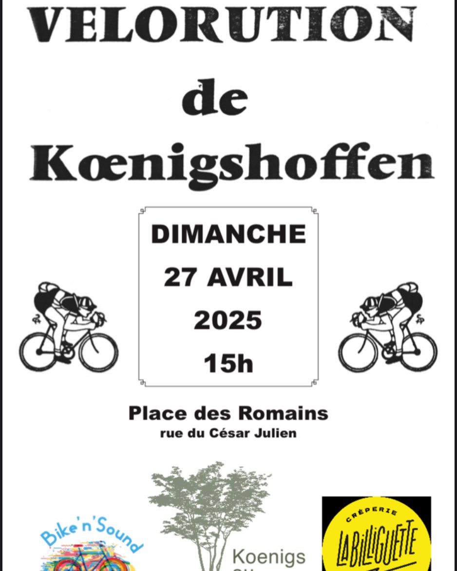 Nouvelle Vélorution ce dimanche à Koenigshoffen ! Rendez-vous à 15h sur la place des Romains avec vos plus belles...