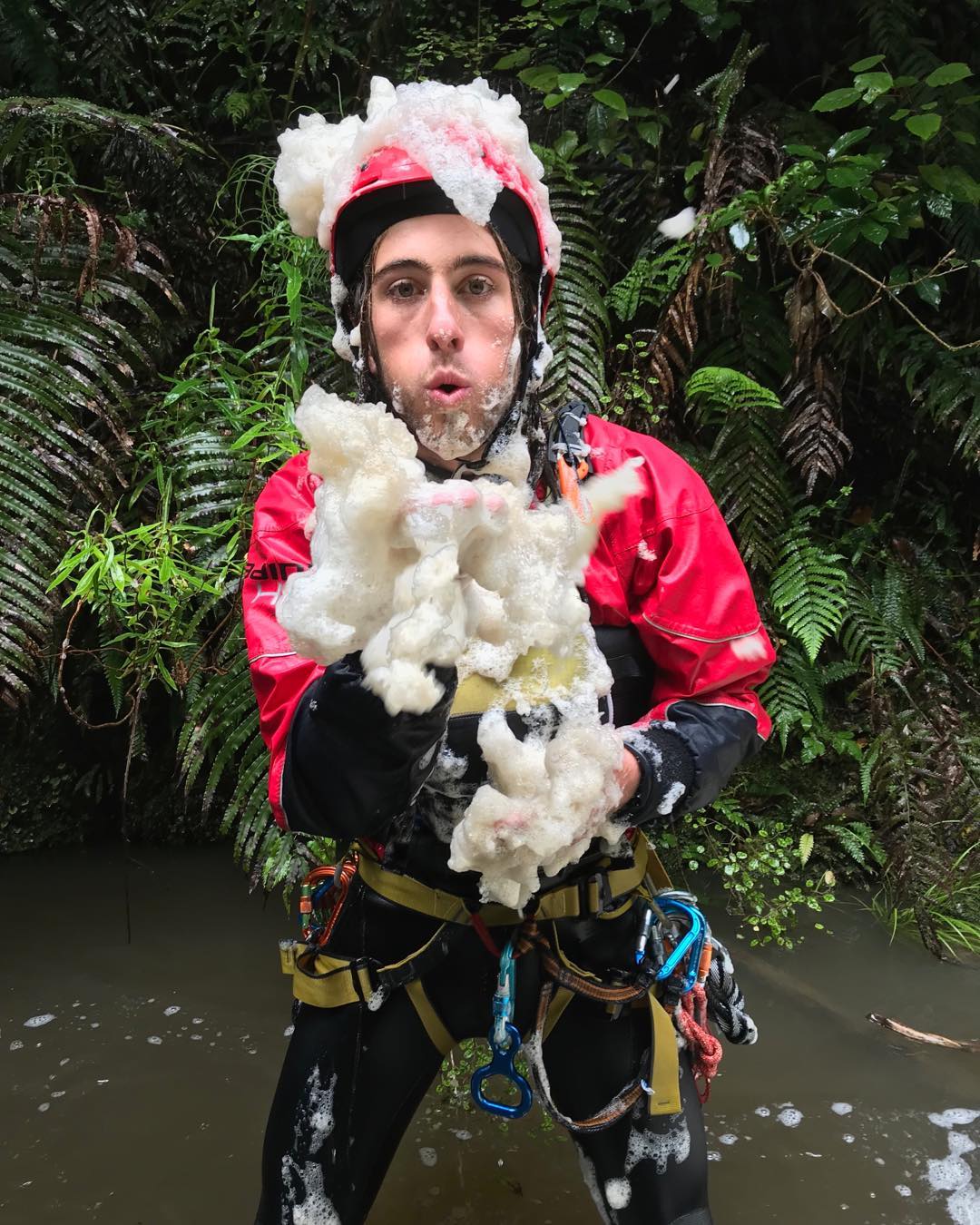 Annnnd here we have Mr Luke sporting the latest in Canyoning fashion... so puuurdy