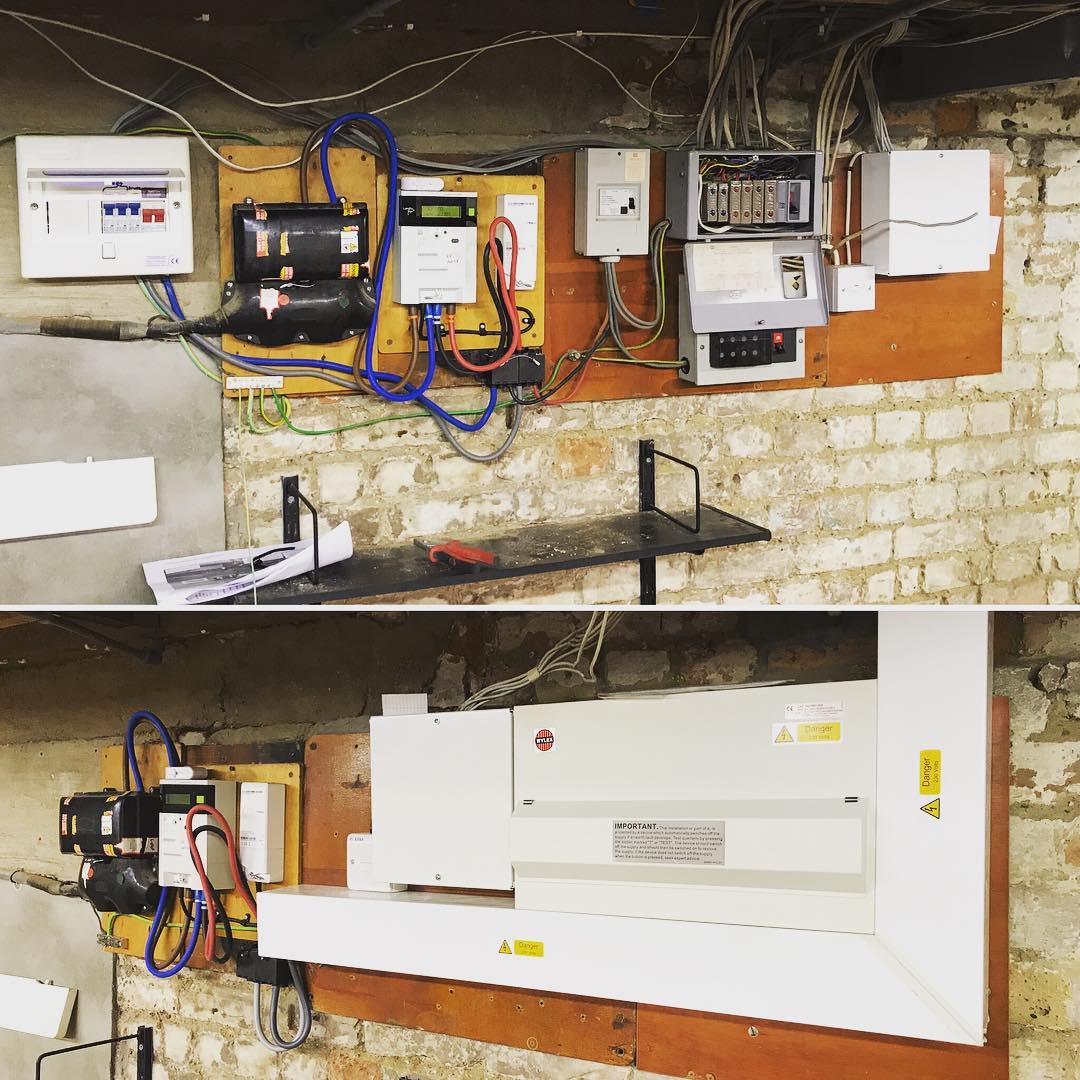 General tidy up. Condensed three distribution boards down into one. With necessary containment and labels ✅
.
.
.
.
.
#TT #Electrical #TTElectrical #Electrician #London #Local #Friendly #Design #Wylex #Distribution #Board #Upgrade #Trunking #Labels